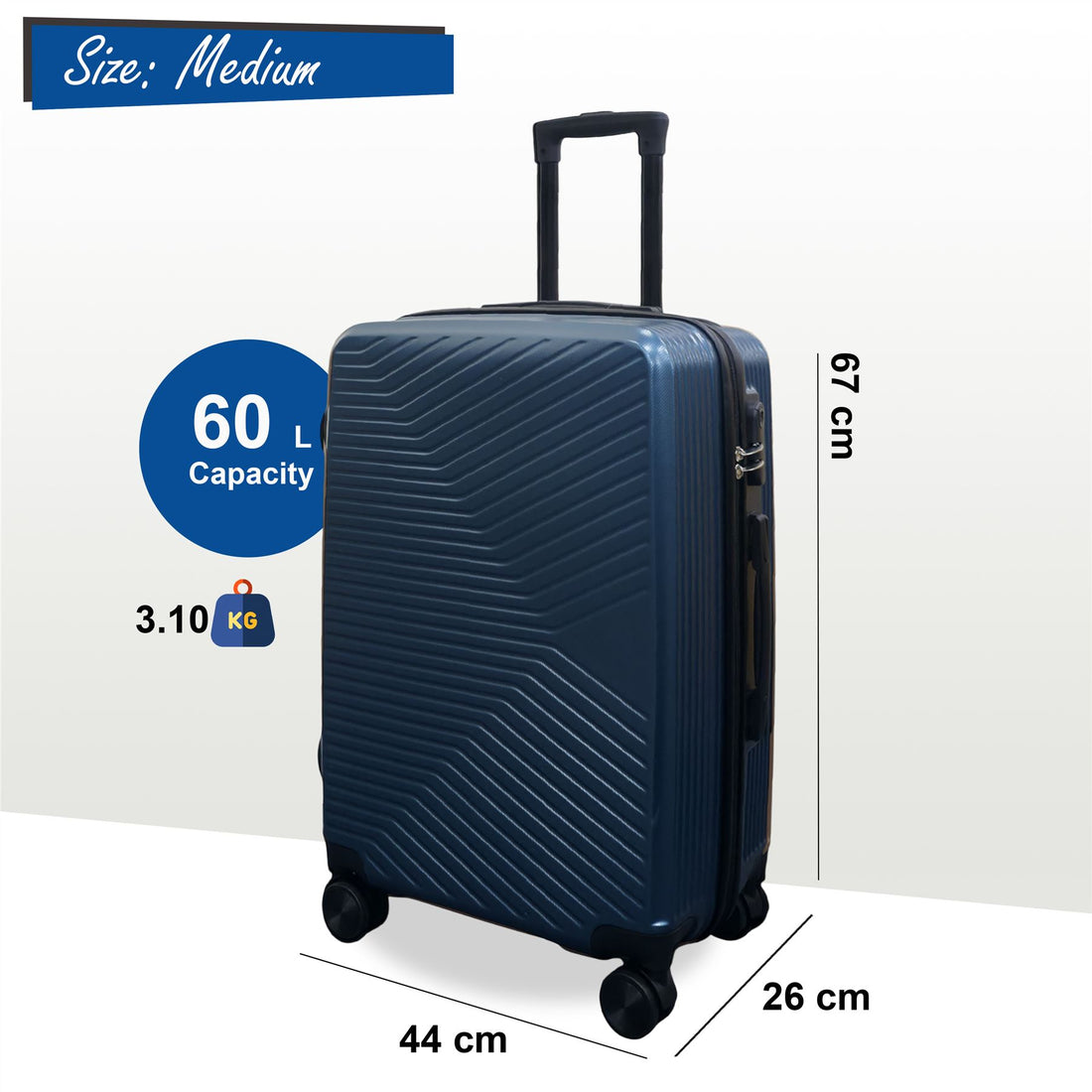 Junee Medium Hard Shell Suitcase in Blue