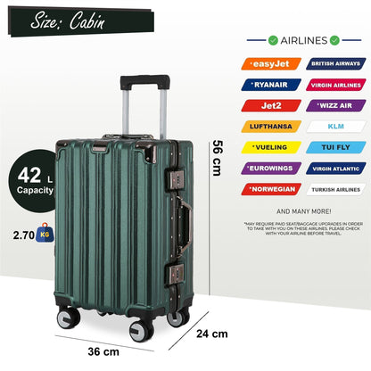 Airdrie Cabin Hard Shell Suitcase in Green