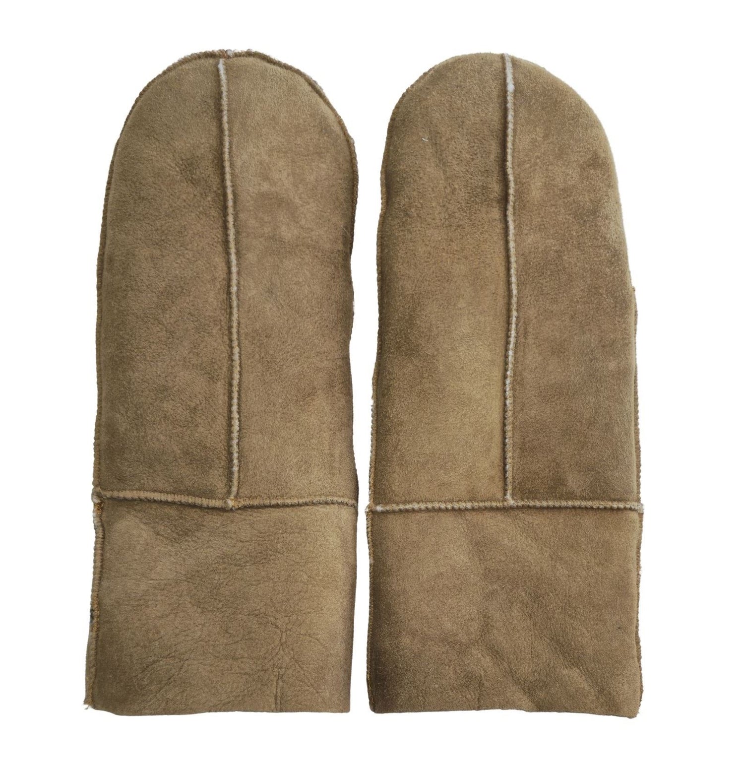 Womens Genuine Real Sheepskin Suede Mittens Warm Gloves