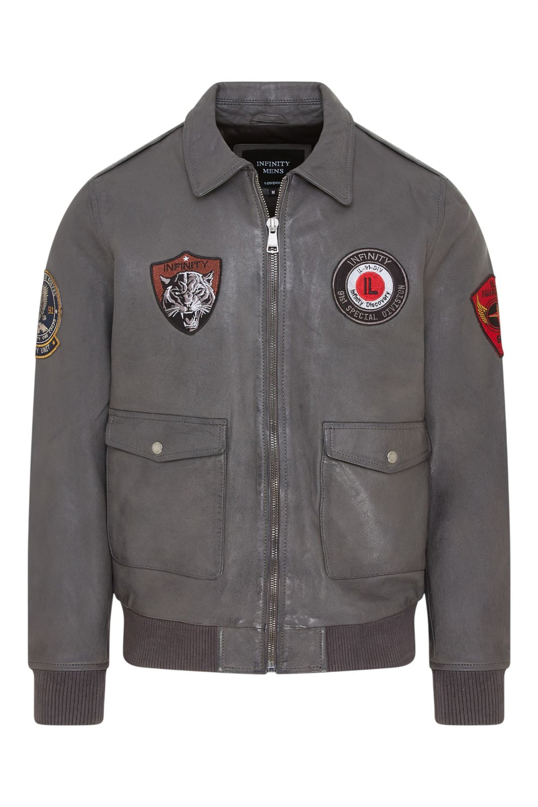 Menβs Leather Bomber G-1 Aviator Collar Jacket - Maverick