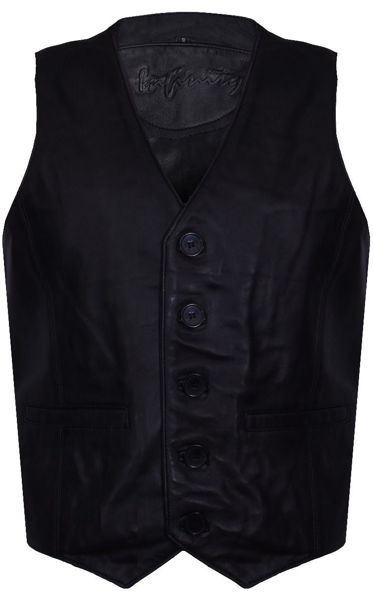 Mens Classic Leather Waistcoat-Grantham