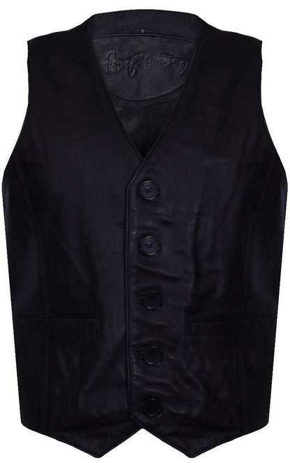 Mens Classic Leather Waistcoat-Grantham