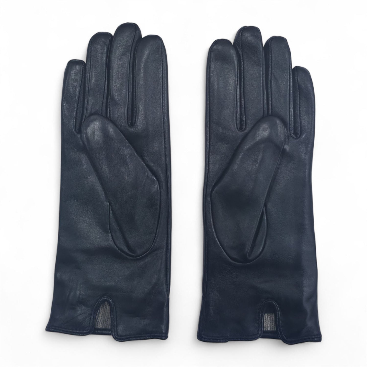 Womens Italian Leather Winter Button Design Soft Wool Lining Gloves - L-GLV-501