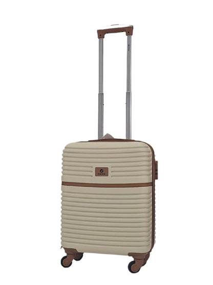 Hardshell Cabin Beige Suitcase Set Robust 4 Wheel ABS Luggage Travel Bag