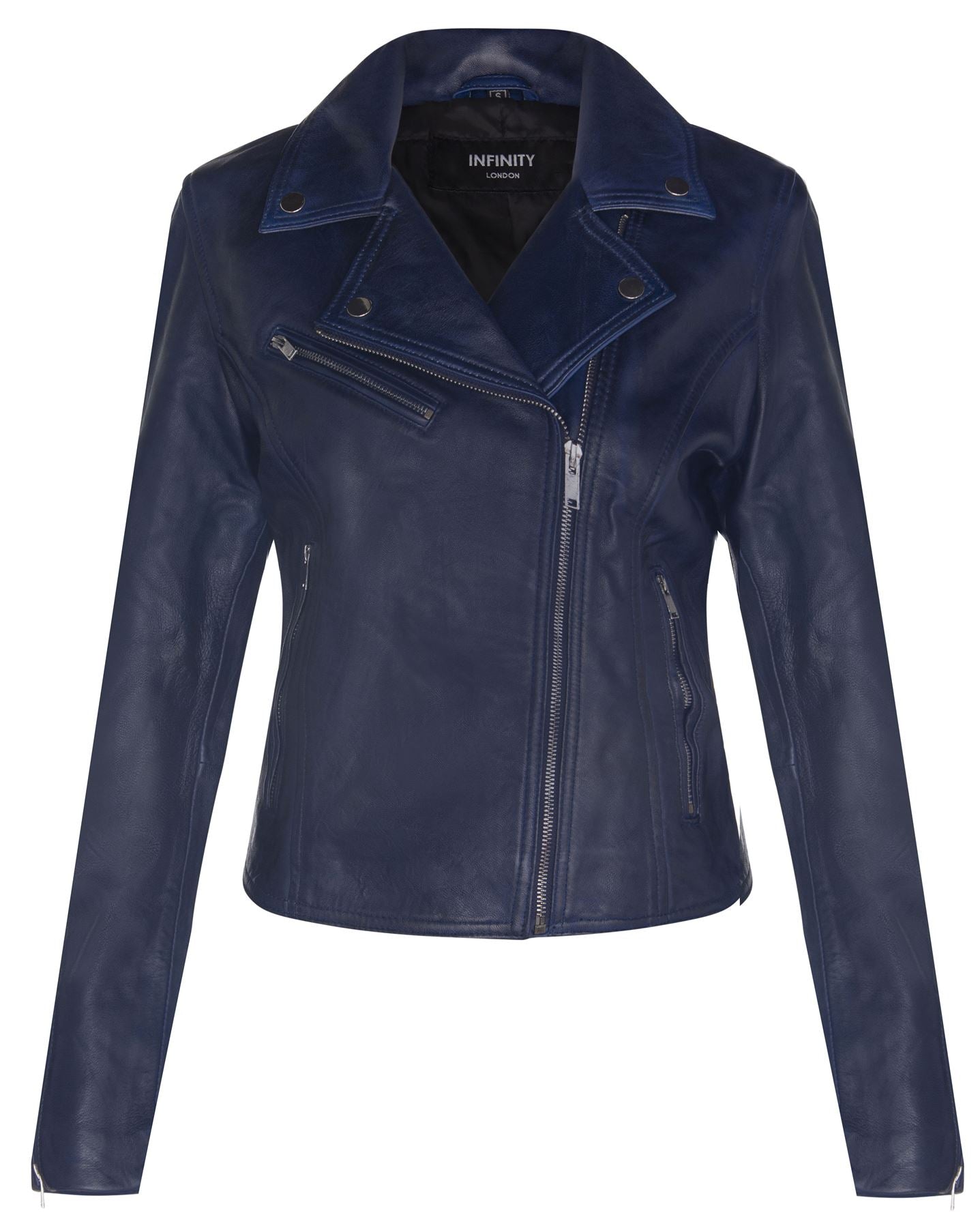 Womens Classic Leather Brando Biker Jacket-Loughton