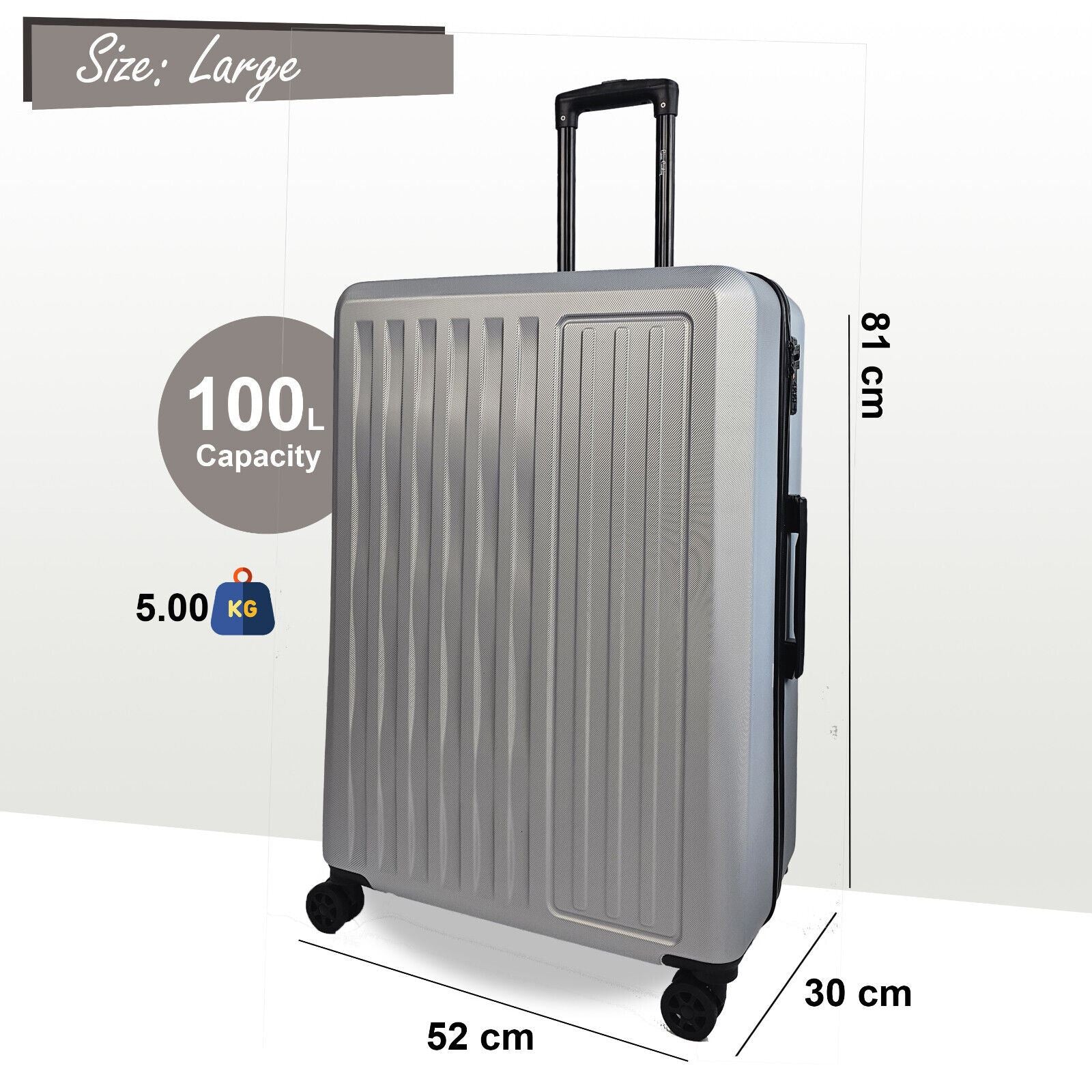 Cullman Large Hard Shell Suitcase in Silver