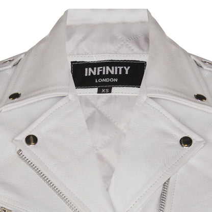 Womens Cowhide Leather Biker Jacket-Mansfield