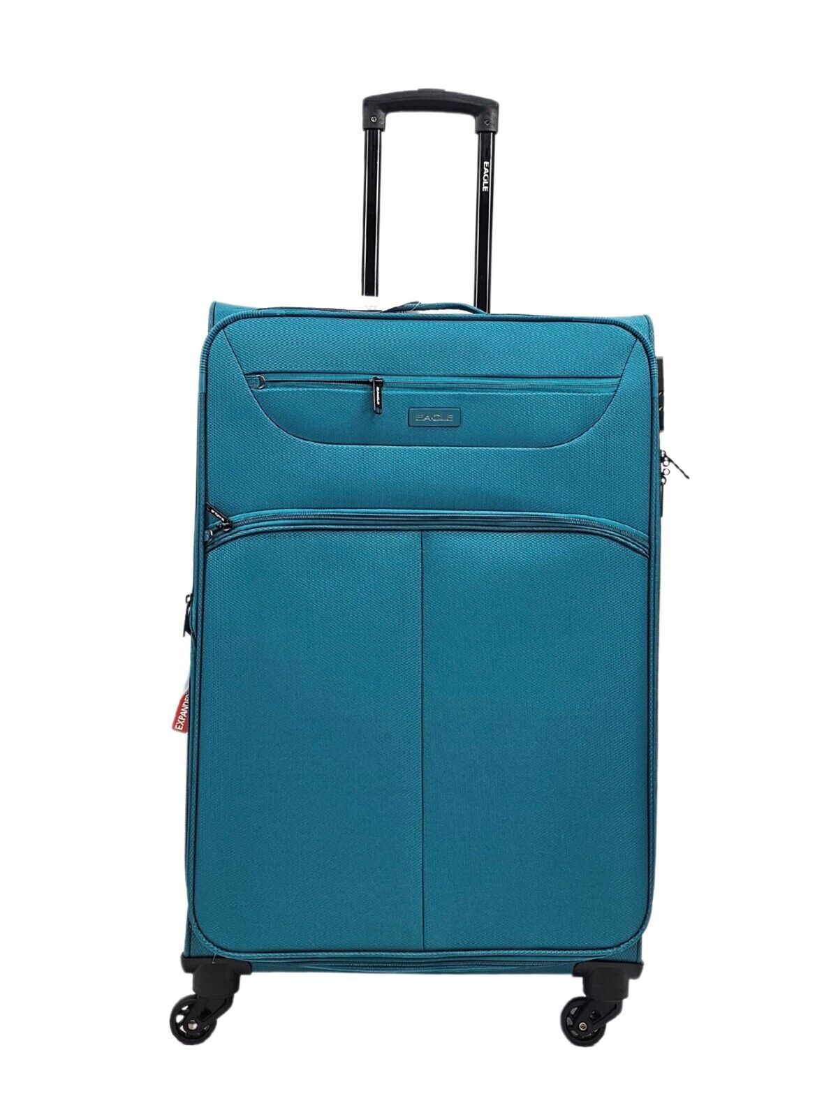 Lightweight Soft Teal Blue Suitcases Set 4 Wheel Luggage Travel TSA Cabin
