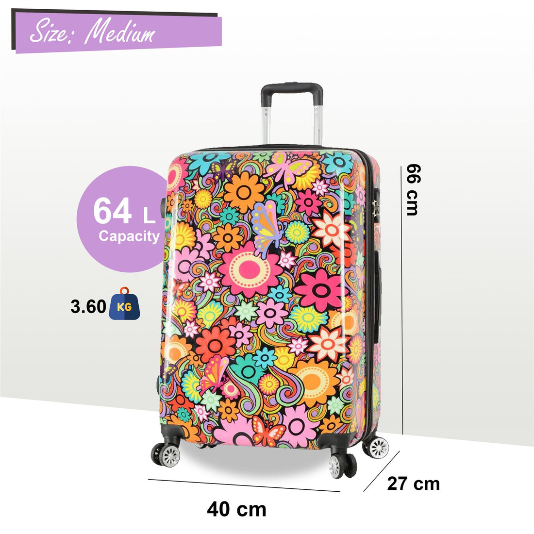 Chelsea Medium Hard Shell Suitcase in Flower