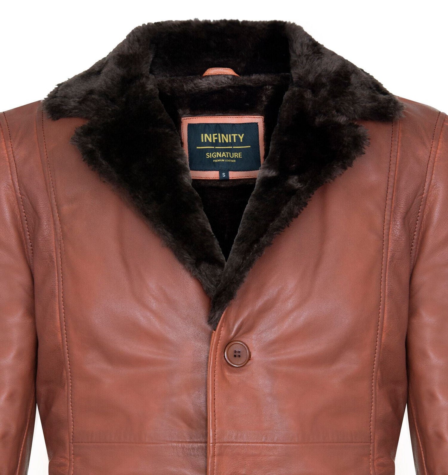 Mens Reefer Leather  Jacket - Tadcaster