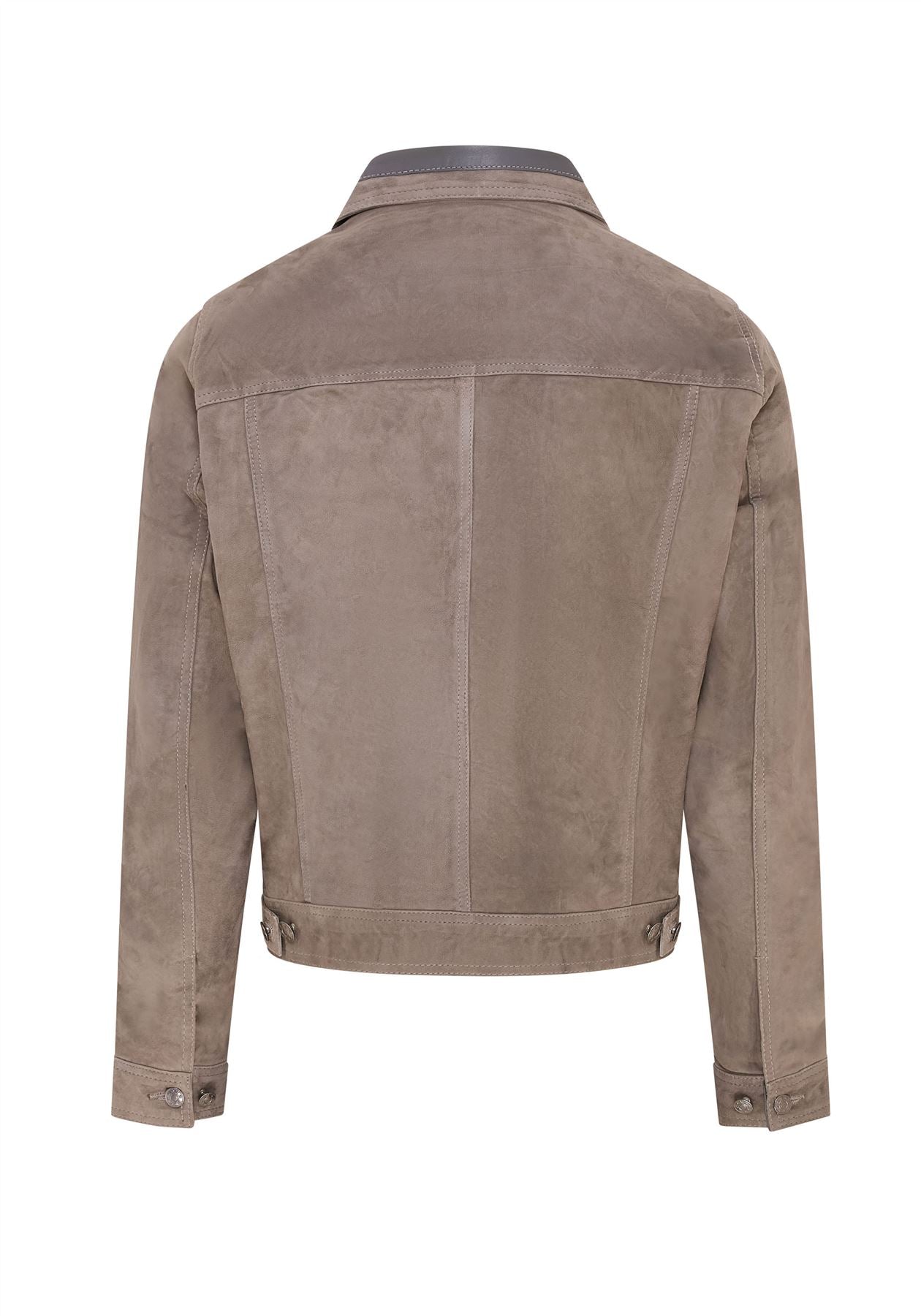 Mens Goat Suede Leather Jeans Jacket- Nurmes