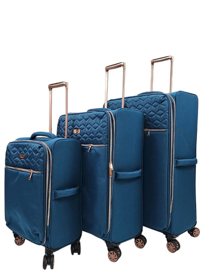Birmingham Set of 3 Soft Shell Suitcase in Teal