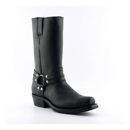 Grinders Unisex Black Western High Leather Boots- Renegade Hi