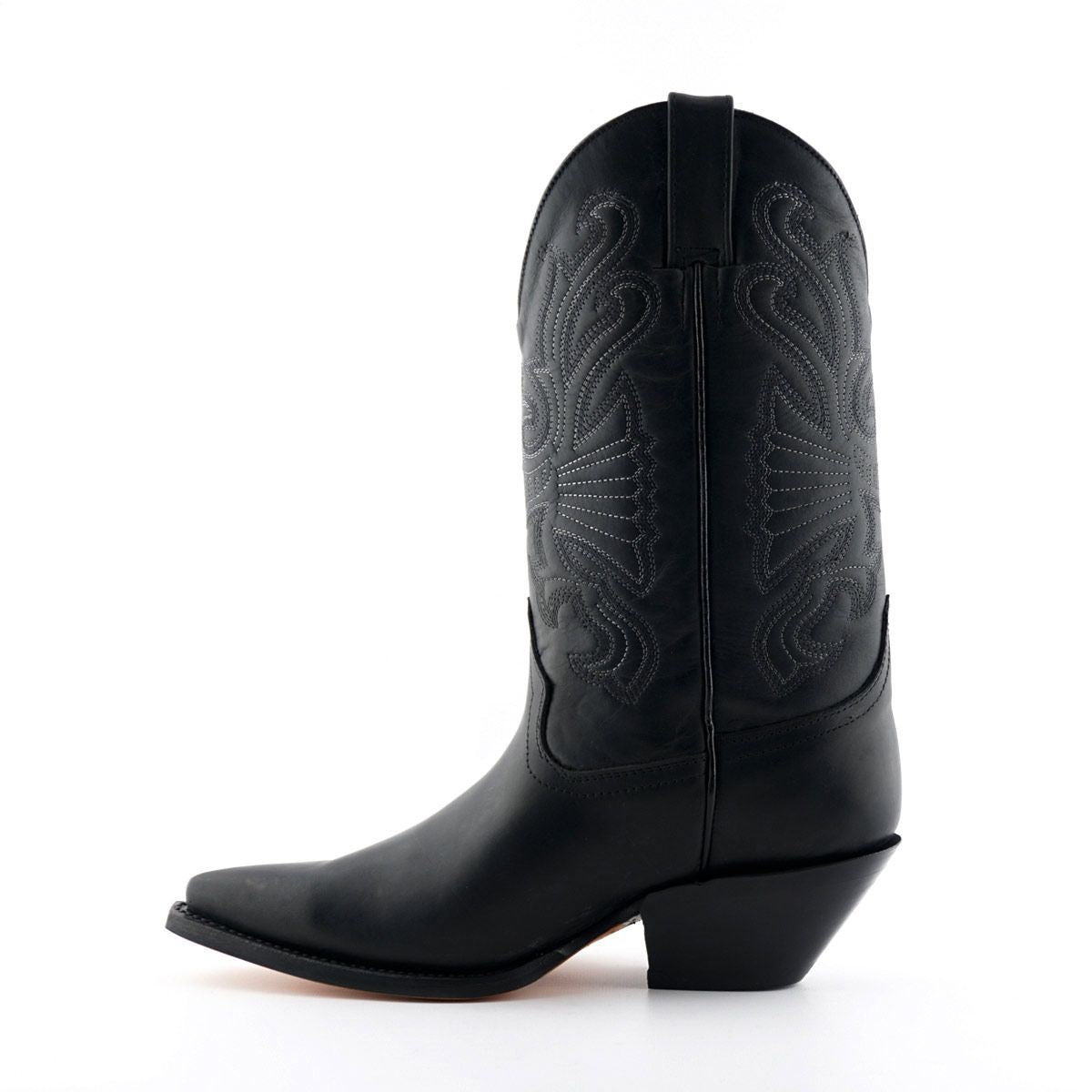 Grinders Black Leather Western Cowboy Boots-Buffalo - Upperclass Fashions 