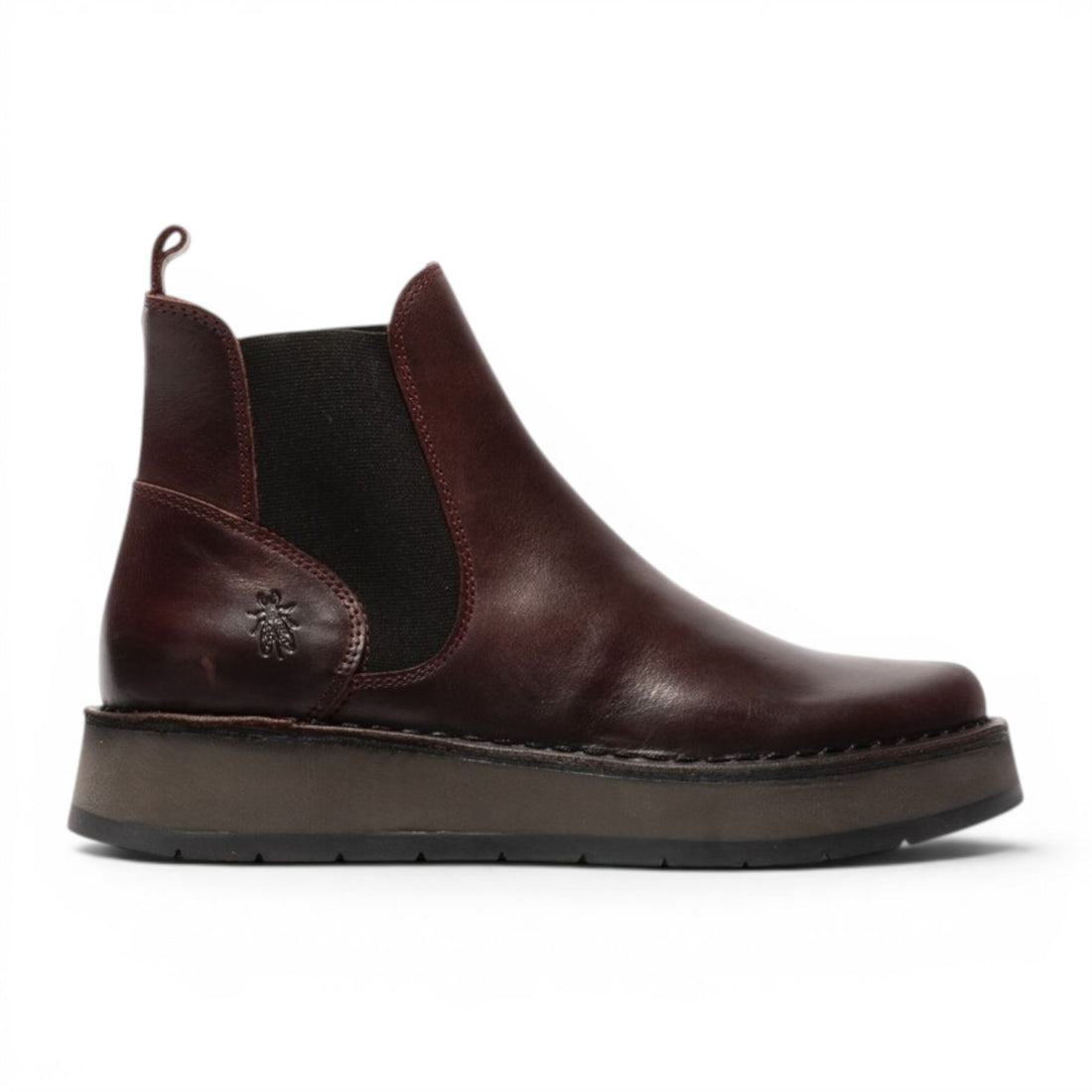 Fly London Womens Wine Chelsea Leather Ankle Boots - RAWI131