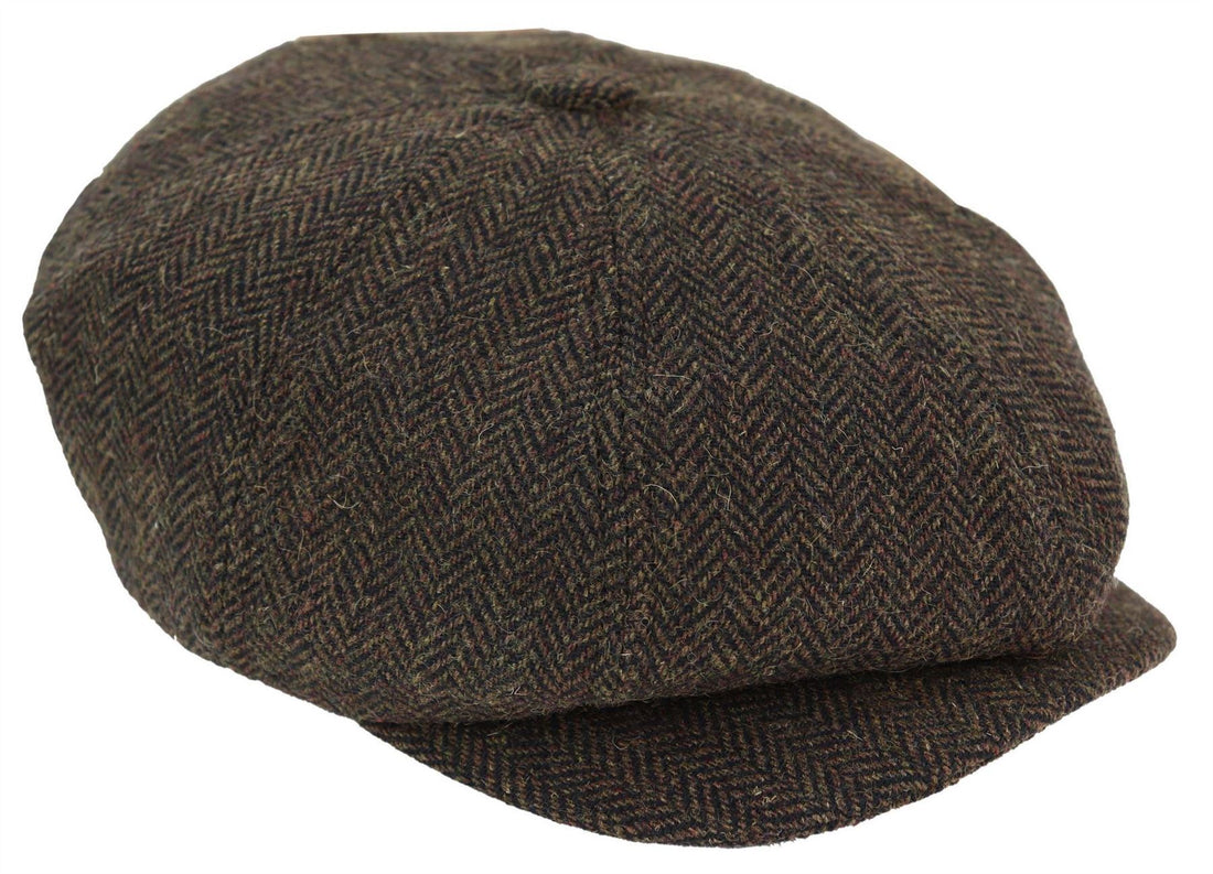 Mens Peaky Blinders Tweed Gatsby Flat Baker Hat With Razor Blade - Upperclass Fashions 