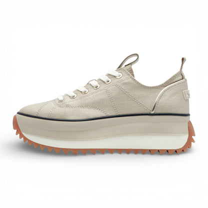 Tamaris Women’s Platform Trainers Beige Lace-Up Sneaker Shoes