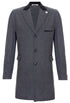 Mens 3/4 Long Grey Crombie Overcoat Jacket Herringbone Tweed Coat Peaky Blinder - Upperclass Fashions 