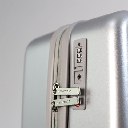 Hard Shell Cabin 44 x 22 x 38 cm Silver TSA Secure Luggage Suitcase Suitable for Easyjet, Ryanair