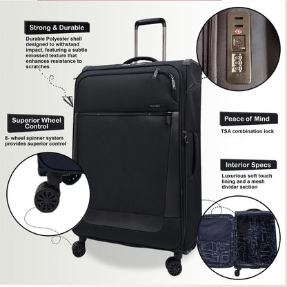 Lightweight 4 Wheel Luggage Suitcase