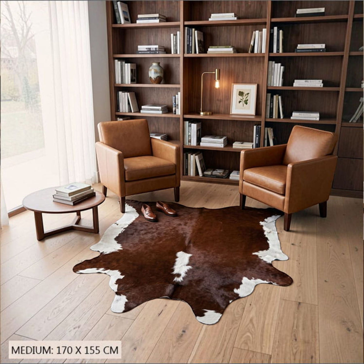 Natural Cow Leather Cowhide Hairon Rug - Hereford