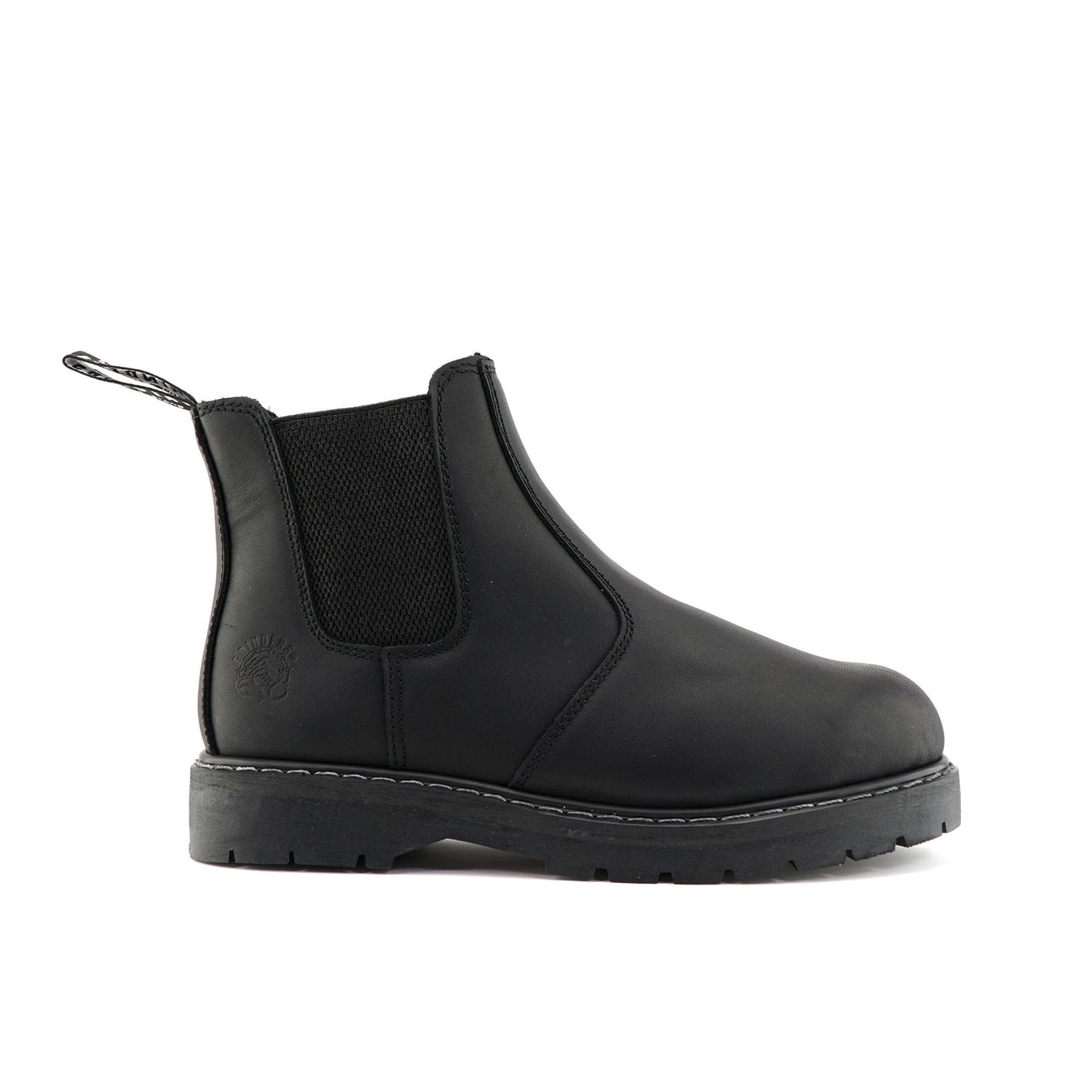 Grinders Unisex Black  Leather Ankle Slip On Boots - Chelsea ACS