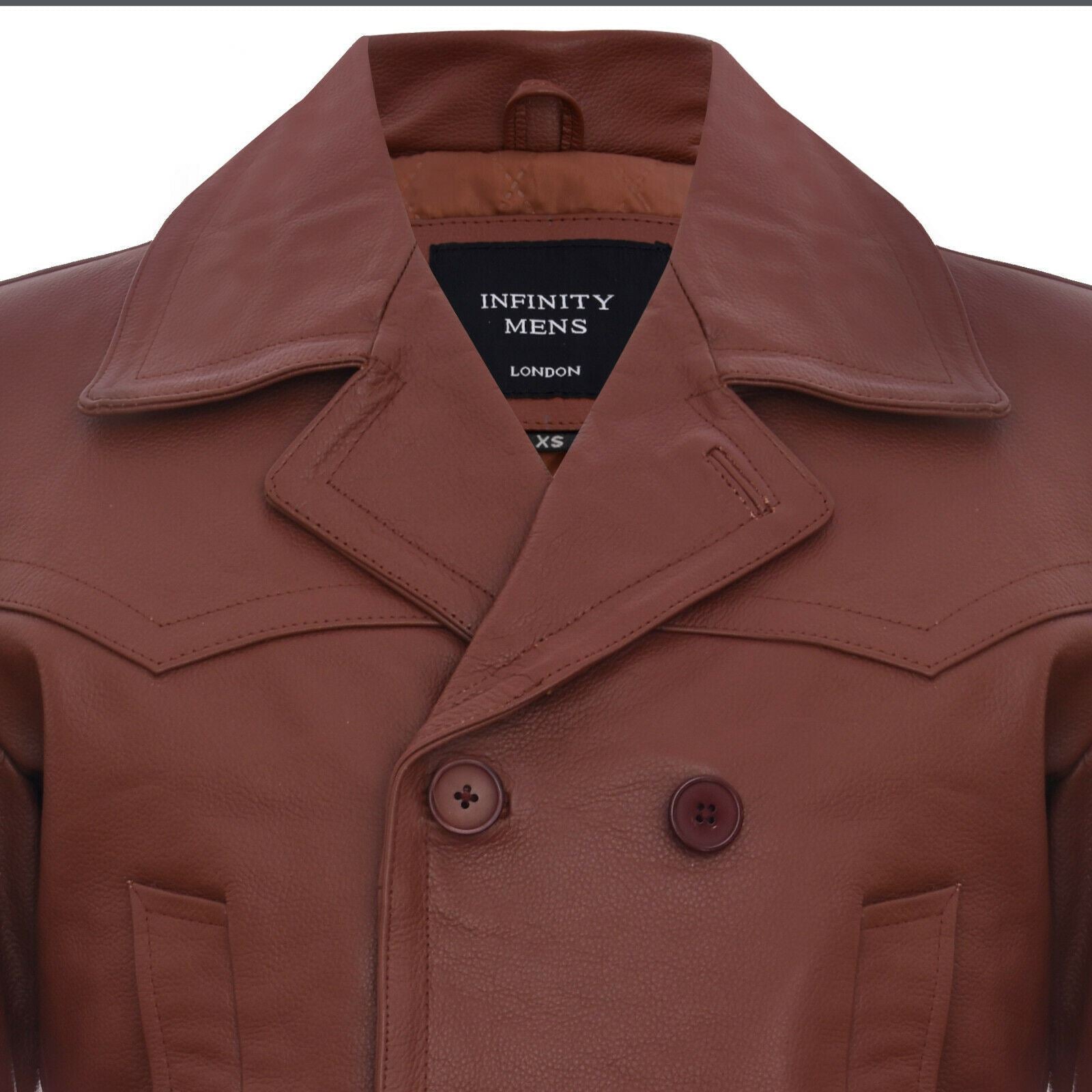 Mens Leather CowHide German Peacoat-Epping