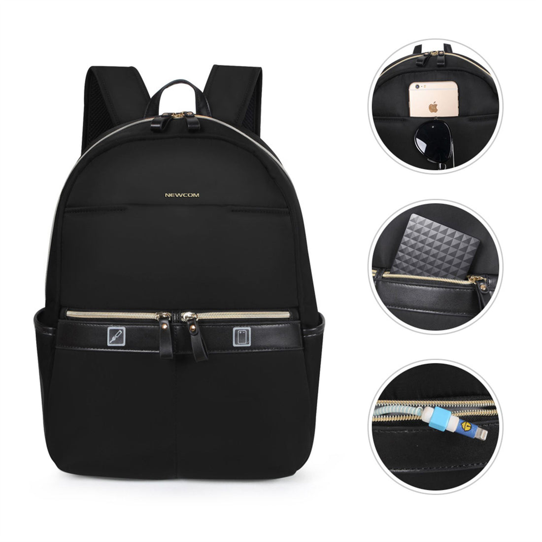 Backpack Rucksack 40 x 30 x 14 cm Black Underseat Travel Cabin Bag for Ryanair, Easy Jet