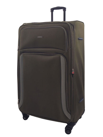 Ashland Extra Large Soft Shell Suitcase in Khaki
