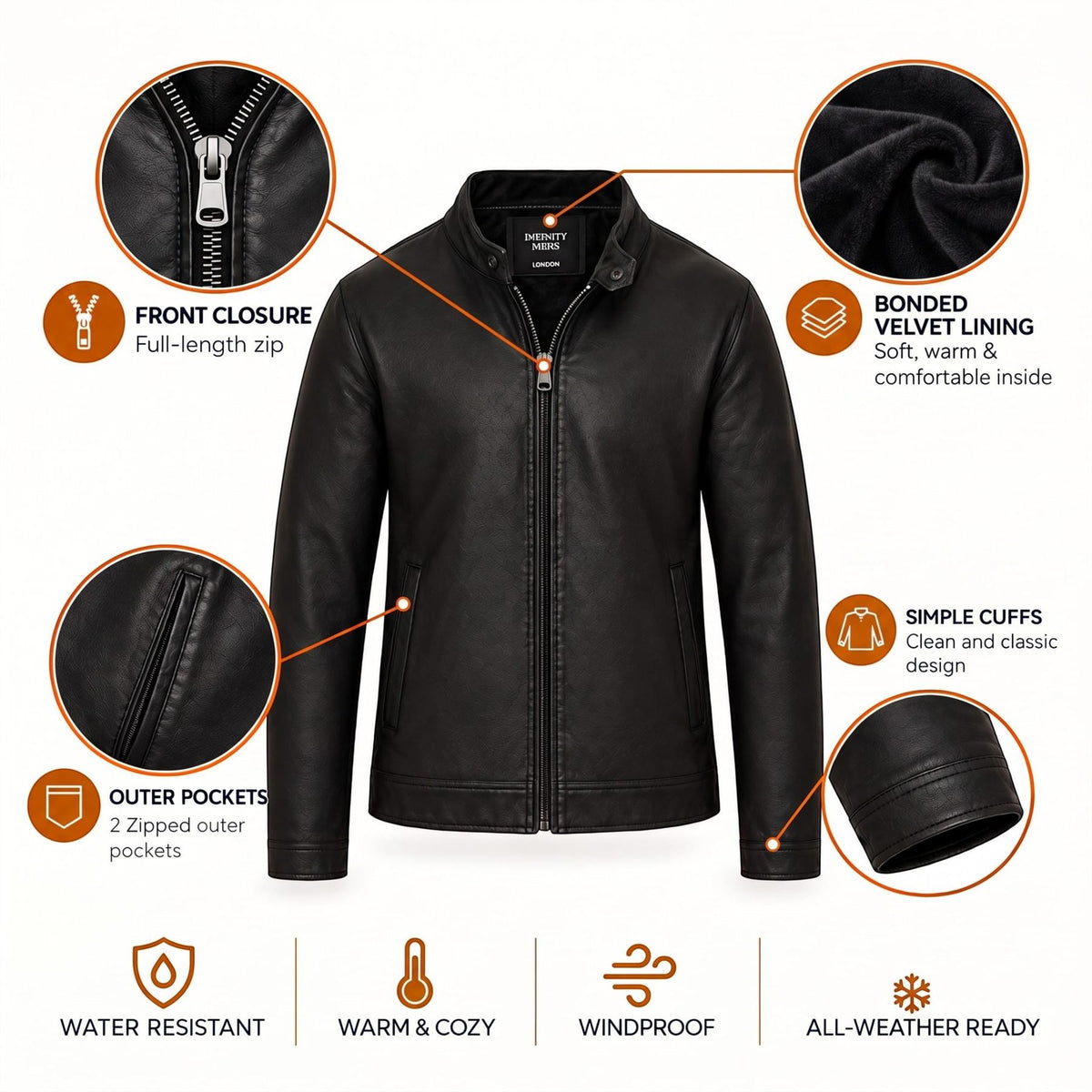 Mens Leather Racing Biker Jacket - Legar