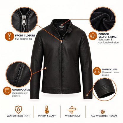Mens Leather Racing Biker Jacket - Legar