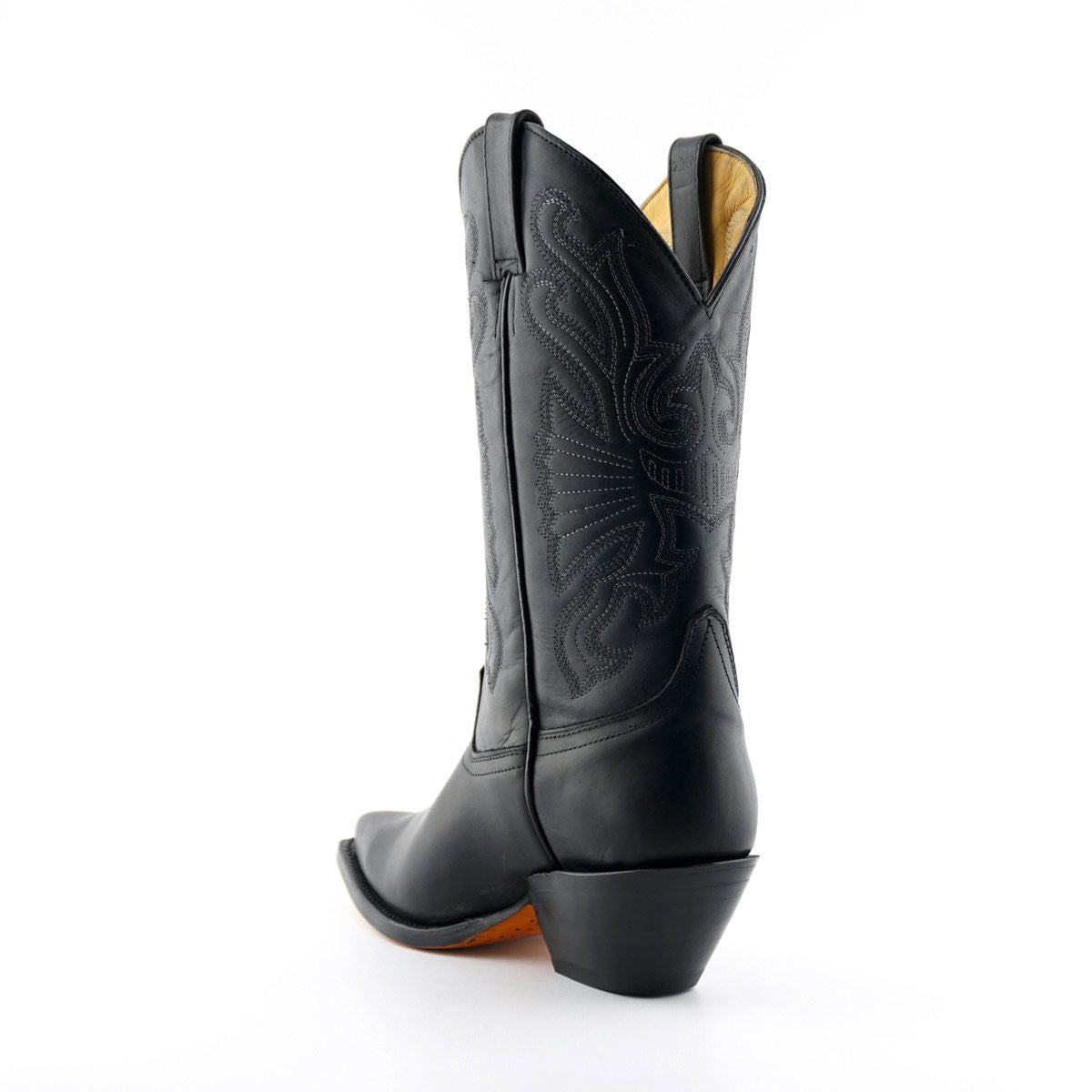 Grinders Black Leather Western Cowboy Boots-Buffalo - Upperclass Fashions 