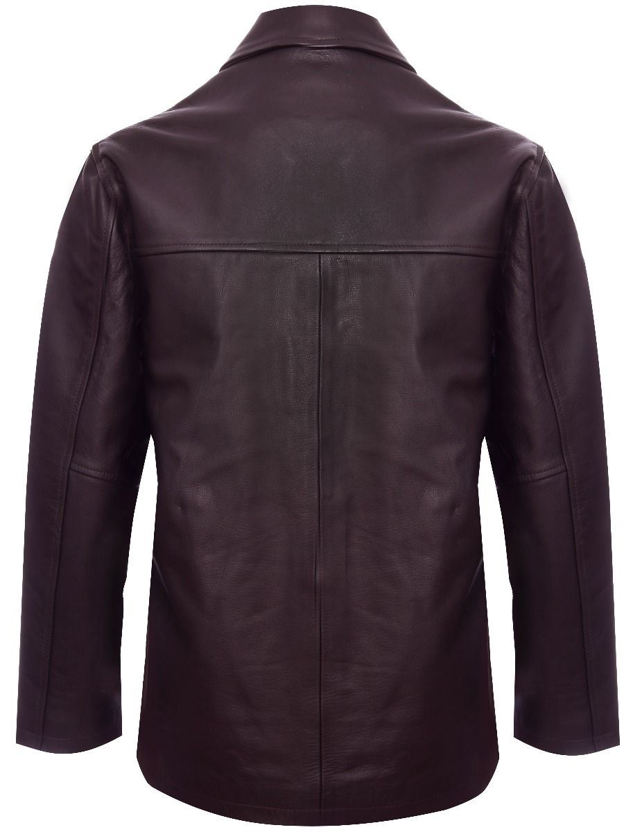 Mens Mid-Length Cowhide Leather Box Jacket-Fairford