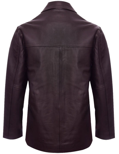 Mens Mid-Length Cowhide Leather Box Jacket-Fairford