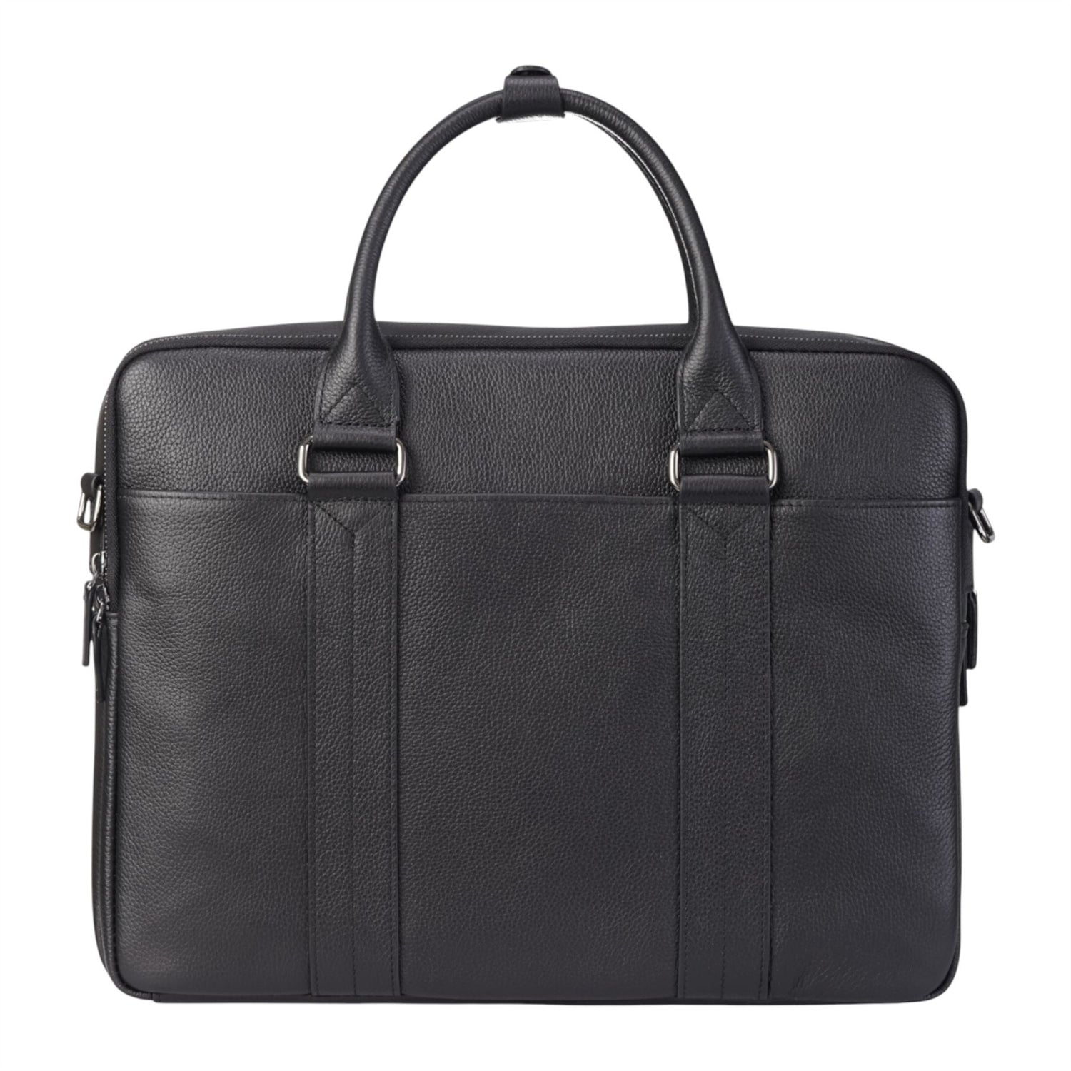 Genuine Leather Black Laptop Business Briefcase Office Work Travel Bag - Sutton