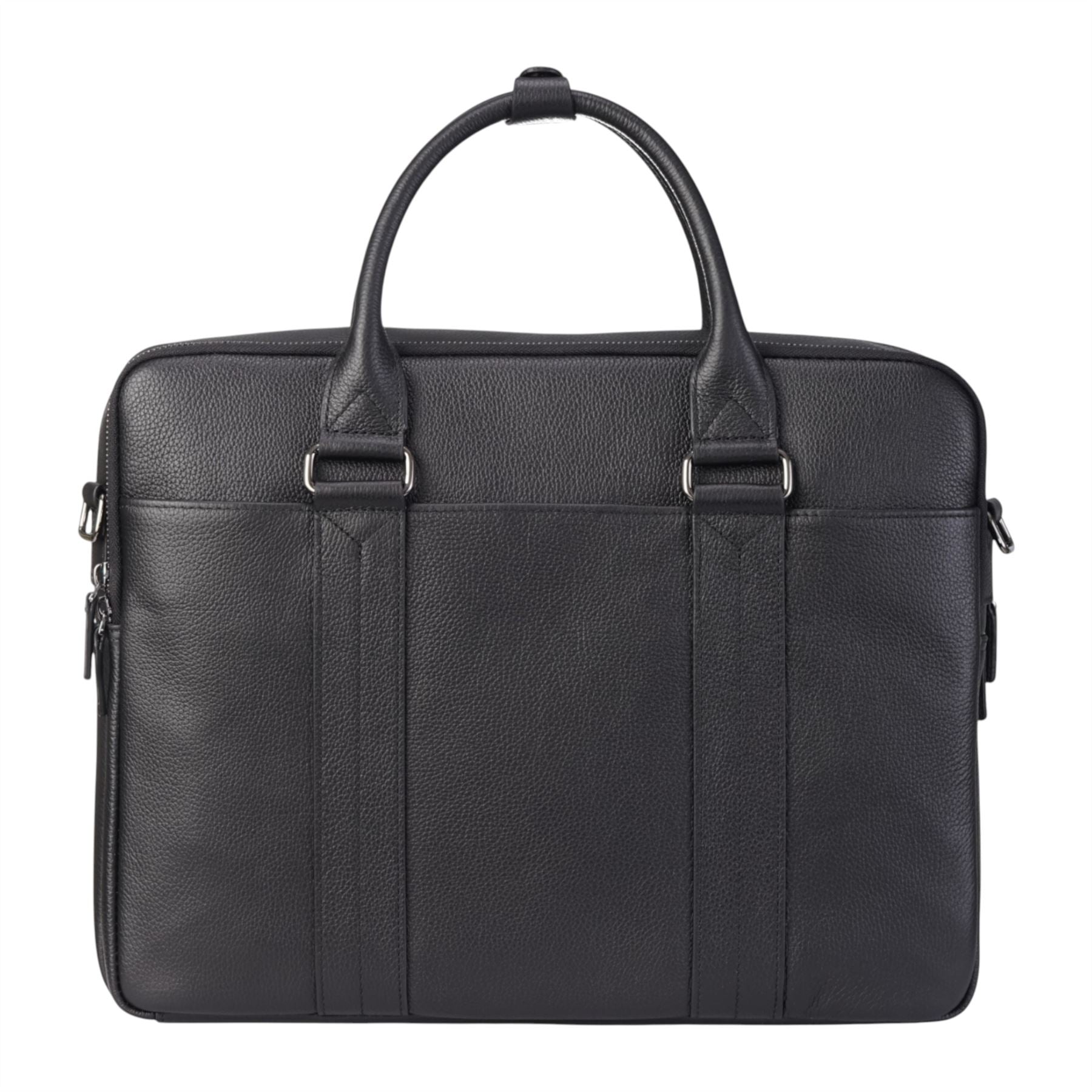 Genuine Leather Black Laptop Business Briefcase Office Work Travel Bag - Sutton