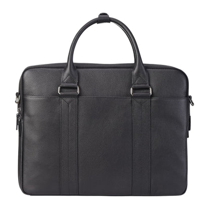 Genuine Leather Black Laptop Business Briefcase Office Work Travel Bag - Sutton