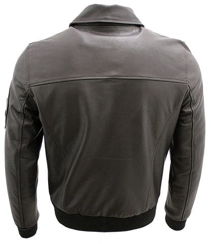 Mens Cowhide A2 Leather Bomber Jacket-Chingford