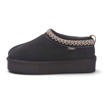 Women’s Brown Genuine Sheepskin Real Fur Winter Platform Slippers - Polar
