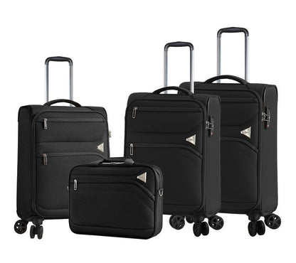 Clayton Set of 4 Soft Shell Suitcase in Black