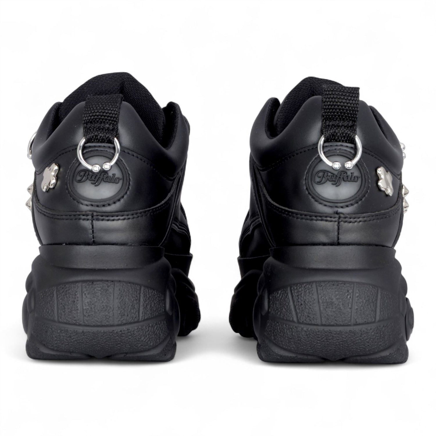 Buffalo Womens Black Studded Chunky Platform Fashion Trainers - 1339-14-PUNK