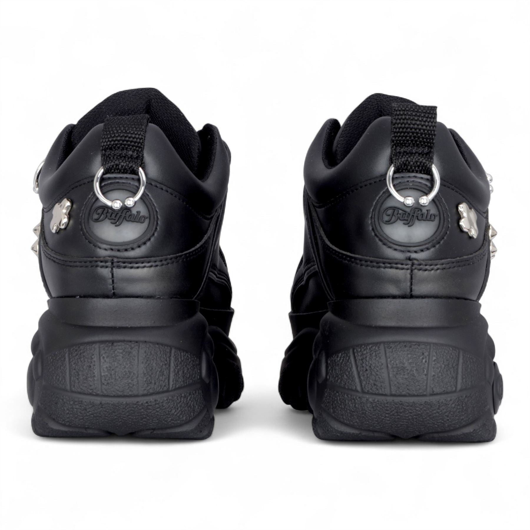 Buffalo Womens Black Studded Chunky Platform Fashion Trainers - 1339-14-PUNK