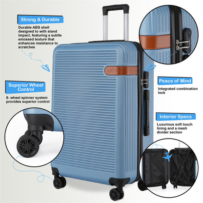 Calgary Large Hard Shell Suitcase in Blue