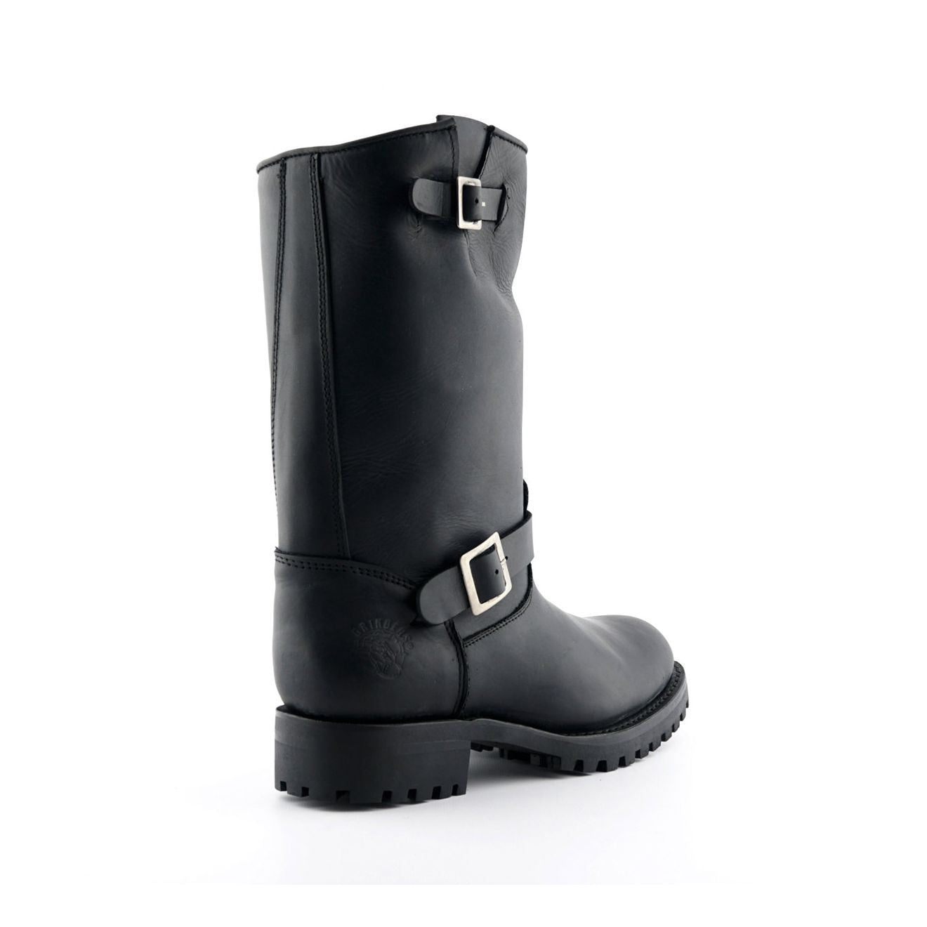 Grinders Mens Black Western Combat Leather Boots- Wild One