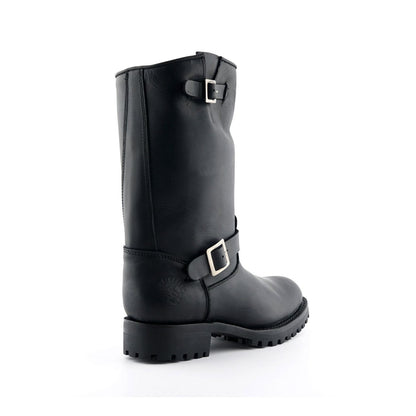 Grinders Mens Black Western Combat Leather Boots- Wild One