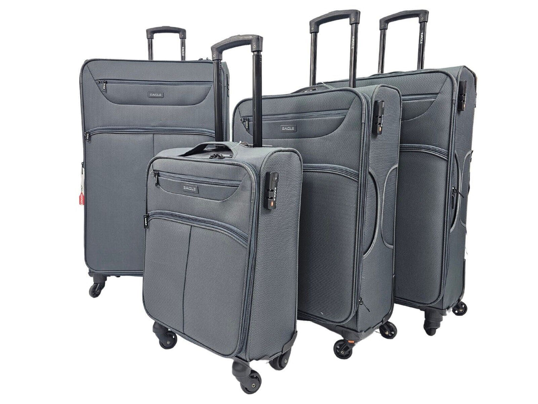 Baileyton Set of 4 Soft Shell Suitcase in Grey