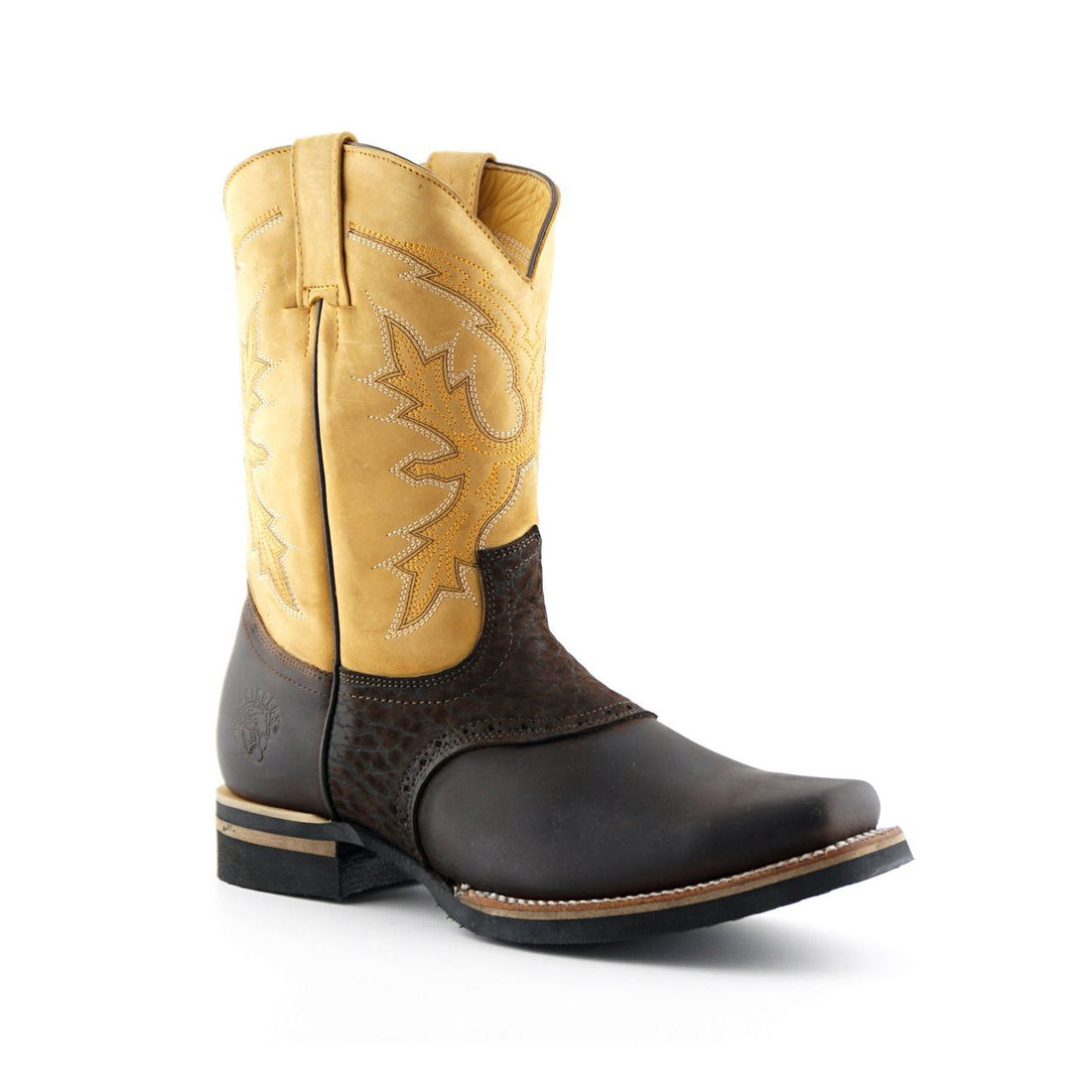 Grinders Tan Leather Cowboy Chelsea Boots- Frontier