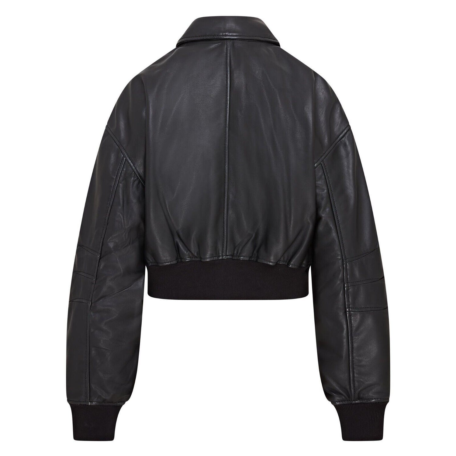 Womens Oversized Leather MA-1 Bomber Jacket - Warrington