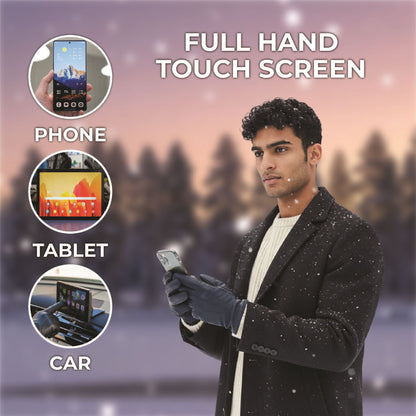 Men’s Italian Leather Warm Wool Lining Winter Gloves - M-LGV-305