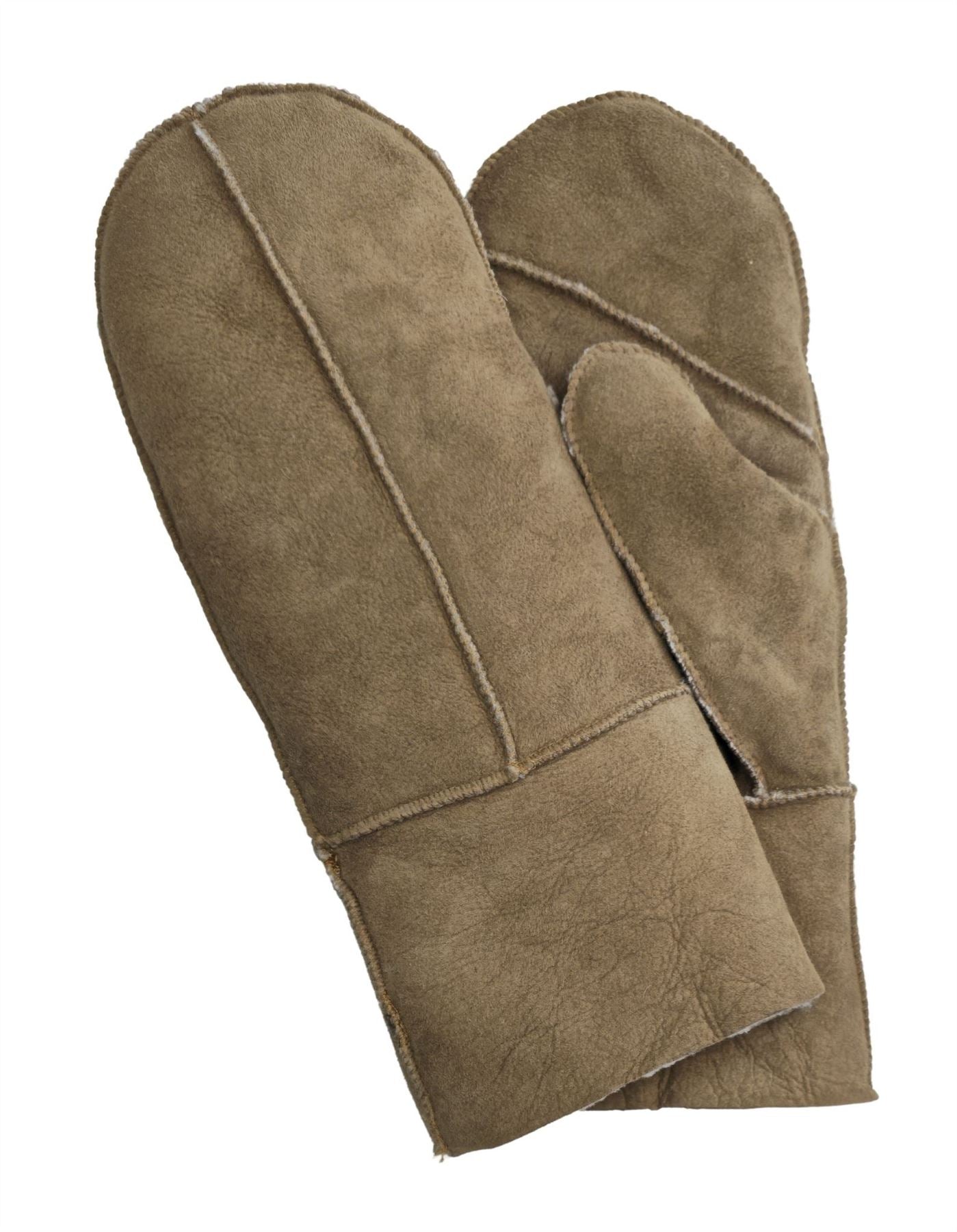 Womens Genuine Real Sheepskin Suede Mittens Warm Gloves